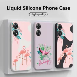 Cell Phone Cases Flamingo Pattern Case For OPPO A17 A16K A16 A15 Reno 8T 8 Pro Realme C55 C35 C33 A57 A74 Liquid Silicone TPU Matte Cover 230812