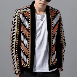 Men's Jackets Fashion Mens Blazer Jacket Colorful Embroidery Suit Masculino Erkek Hombre Stage Party Club Designer Blazers 230812