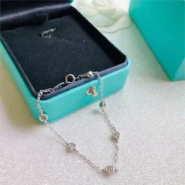 925 Braccialetti in cristallo di marca d'argento Braccialetti di lusso Designer Bling Bling Shining Diamond Choker Slim Link Bracciale Gioielli Regalo