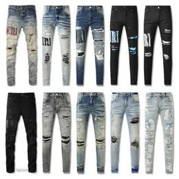 2023New Men Jeans Loch hellblau dunkelgrau Italien Brand Man Long Hosen Hosen Streetwear Denim Dünn Slim gerade Biker Jean für D2 Top -Qualität ### Ziqc
