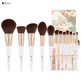 Makeup Tools Ducare 12st Professional Powder Foundation Eyeshadow Highlighter Beauty Make Up Brush Set Eyebrow Blush Cosmetic Tool 230812