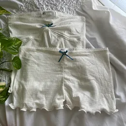 Dwuczęściowe spodnie damskie wróżki koronkowe koronkowe wykończenie bez rurki rurki górne szorty 90. Vintage Chic Women 2 Ustaw stroje klatki piersiowej camis 230812