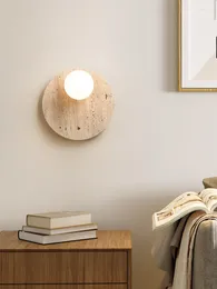 Duvar lambası Japon tarzı sessiz yatak odası başucu oturma odası tasarımcısı retro ışık
