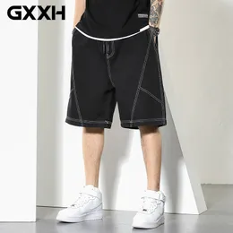 Calça masculina jeans de rua coreano Short shorts retos largos GXXH MAN HOM