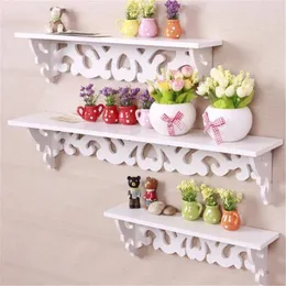 Decorative Objects Figurines 1pc White Wall Hanging Shelf Goods Convenient Rack Storage Holder Home Bedroom Decoration Ledge Decor 230812