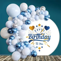 Andra evenemangsfest levererar födelsedagsdekoration globos para fiesta baby shower annivarer höna bröllop blå färg latex ballonger paljetter ballong set 230812