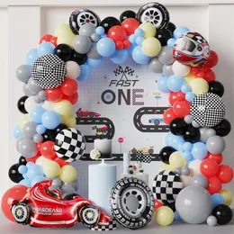 Altre forniture per feste per eventi Racing Car Garland Arch Kit Kit Wheel Wheel Balloons Birthday Baby Shower Wedding Decort Boy Gifts 230812
