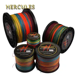 Braid Line Hercules flätad fiskelinje 8 Strängar Multicolor 100m 300m 500m 1000m 1500m 2000m Sea Fishing Cord Linha Multifilamento 8 Fio 230812