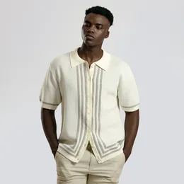 Herrtröjor fabrik grossistpris fashionabel bomull stickad hjärtshortsleeved polo tshirt 230812