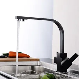 Drinking Filtered Water Kitchen Faucet Kitchen Sink Tap Pure Water Kitchen Mixer Tap Brass Hot and Cold Deck Mounted 360 3 Ways