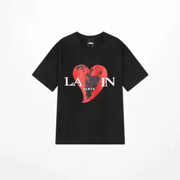 2024 Lanvis maschile maglietta maschile designer di lusso classico petto lettera stampata maschile e camicia da donna in camicia Lanvinn Top Summer Tshirt traspirato di moda Lanvine 460