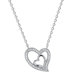 2023 Japan and South Korea 925S silver double heart necklace with corresponding diamond pendant and collarbone necklace