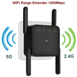 Routers 5 GHz WiFi Extender Long Range Wireless WiFi Booster AC1200 Adapter 1200 Mbps förstärkare 80211n Wi Fi Signal Repeat 230812