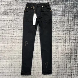 Förstörda jeans män mössa för mager harem lila bomull denim byxor mode casual trendy denims klassiska fempocket cut streetwear märke 3