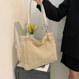 Strandpåsar hinkväska 2022 sommar nya flickors enkla handväska kvinnors strand semester vävd halmväska tidvatten caitlin_fashion_bags