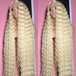 13x6 613 Honey Blonde Water Curly HD Transparent 220%density Lace Frontal Wig Brazilian Remy Color 13x4 Loose Deep Wave Front Human Hair Wig
