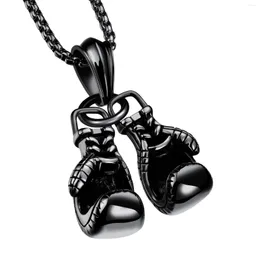 Chains Womens Necklaces Boxing Color Titanium Pendant Charm Glove Fashion For Men Gold Fitness Pair Mini Alloy Steel Jewelry Necklace