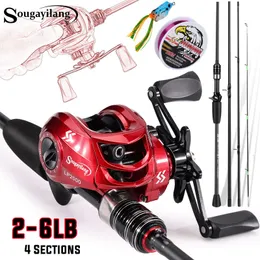 Rod Reel Combo Sougayilang Fishing Rod and Reel Combo Set 2.1m Carbon Fiber Casting Rod and 7.2 1 Gear Ratio Baitcasting Fishing Reel Pesca 230812