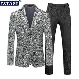 Erkekler Blazers Elegant Suit 2023 Moda Sıradan İş Sekonları Ceket Pantolon 2 Parçası Setler Lüks Resmi Prom Partisi Erkek 230814