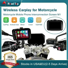 ROAD TOP 5 Inch Touch Outdoor IPSX7 Waterproof External Portable Motorcycle Car Special Navigator Support CarPlay and Android Auto265b