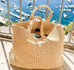 2024 Summer Weave Straw Small Raffias Tote Triangle Beach Bagsluxury Crossbody Travel Shopping Luggage Clutch Bags Womens Mens Handbag Designer Shoulder Bag 2023