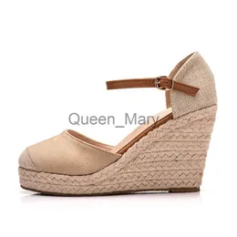 Kleiderschuhe Ryamag Neue Damen Sandalen Plattform Frauen Schuh Sommerkeile Espadrille High Heels lässige Knöchelgurt gemischte Farben weiblich J230815