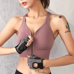 Camisoles Tanks Front Reißverschluss Unterwäsche Sport Bra Frauen Yoga Weste schockdes atmungsaktives Lauffitness nahtlos Brassiere Wireless