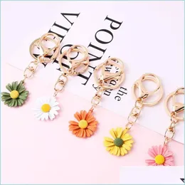 Keychains Lanyards Creative Alloy hack Flower Färsk och härlig tecknad ringbil Keypåse Pendant 4 Q2 Drop Delivery Fashion Accessor Dhaby