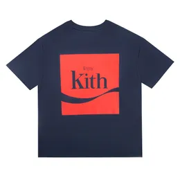 Tasarımcı Kith Mens T-Shirts New Yorker Skyline Gazete Geni Tavşan Kağıt Kesme Baskılı Yuvarlak Boyun Gevşek Pamuk Pamuk Tee T-Shirt