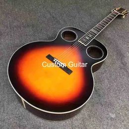 Custom 2023 new model GB style sj200 jumbo acoustic guitar in sunburst color solid wood back side guitar in sunburst color