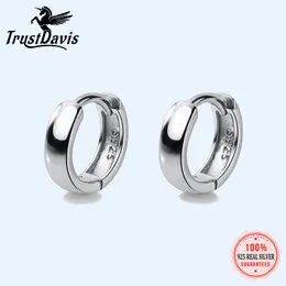 Hoop Huggie Trustdavis MANWOMENS 925 Sterling Silverörhängen Söt snygg gåva för GirlsBoys Fin smycken Tillbehör Party DA1417 230814