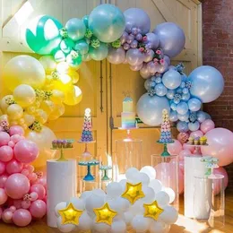 Dekoration girland pastell ballonger för födelsedag baby brud dusch fotobås bakgrundsdekorationer