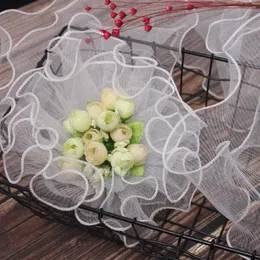 Decorative Flowers 14cm 5y Mesh Floral Wrapping Paper Roll Flower Gauze Package DIY Bouquet Gift Crafts Packing Material Florist Supplies