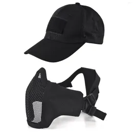 Bandanas Tactical Full Face Maske Hut falten Mesh Outdoor Hunting Protective mit Baseballkappe