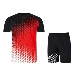 Męskie dresy 2023 Summer Sportswear Polka Dot Red Design Badminton Golf Short Sleeve Okrągła szyja T-shirt suchy potk xs-6xl