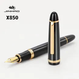 Фонтановые ручки Jinhao x850 Fountain Pen Pen Copper Barrel Gold Clip Iraurita Fine / Medium Nib для написания фирменной офисной школы A7326 230814