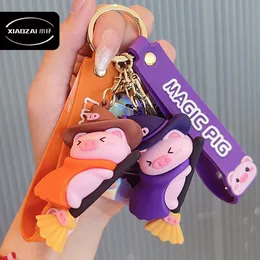 Magic Domuz Serisi PVC Keychain Kolye Araba Keychain Sevimli Çanta Kolye