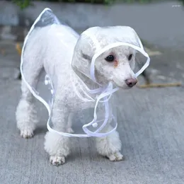 Hundkläder Pet Rain Coat Transparenta Rainwear Dogs Hooded Waterproof Jacketkläder Mjuk valp Poncho Raincoat för litet medium