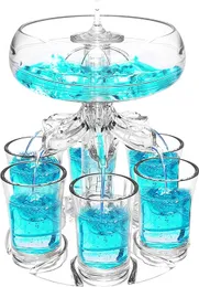 Distribuidor de bebidas de festas de ferramentas de bar com 6 copos Conjunto de acrílico Drinking Game Tool Family Gathering Glass de vinho 230814