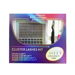 Falska ögonfransar DIY Single Cluster False Eyelashes SELD SELF Grafting Single Hair Double Head Eyelash Glue Eyelash Set stor kapacitet 230814