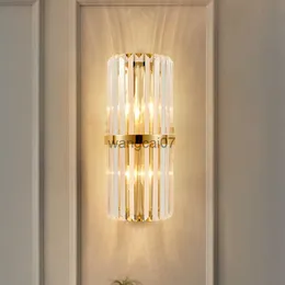 Lâmpadas de parede Lâmpadas de parede modernas LED de lâmpadas de parede de cristal para sala de estar Corredor Nórdico Decoração Sconce Luzes de parede de cabeceira HKD230814