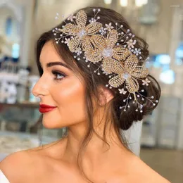 Headpieces HP252 Luxury Crystal Wedding Hair Accessories Bridal Headwear Handmade Jewelry Bride Headdress Flower Tiara Headbands Girl Gift