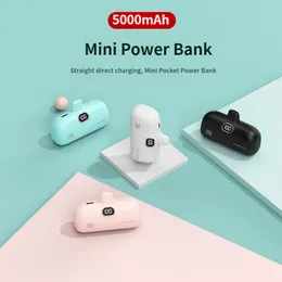 Портативное зарядное устройство Mini Power Bank емкостью 5000 мАч для iPhone 14 13 12 11 Pro Max Samsung Xiaomi QC PD с быстрой зарядкой внешнего аккумулятора PowerBank