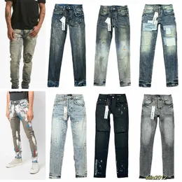 Jeans de marca roxa Novo lançamento Designer ksubi jeans genuíno Medn Designer Antiaging Slim Fit Jeans Casual