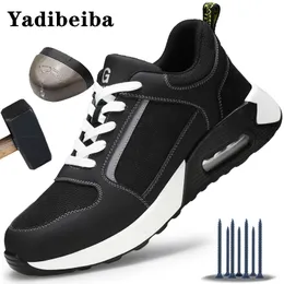 Stivali scarpe di sicurezza per cuscino d'aria uomini donne lavorano sneaker leggero in acciaio traspirante in acciaio antipalto 230814
