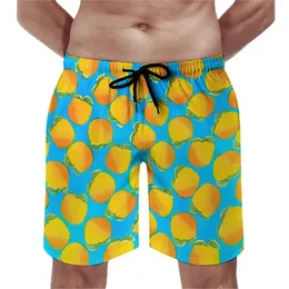Męskie szorty akwarelowe pomarańcze siłownia jasny owoc druk śliczny plaż