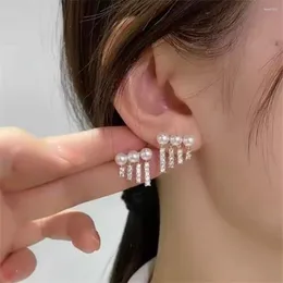 Orecchini per borchie Trend Shiny Pearl Ear Stucchette per donne Sinestones Four Whersel Droping Earring Fashion Party Friendship Jewelry