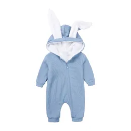 Children's clothing autumn and winter of 2023 a new product rabbit ears and pit strips baby siamese clothes velvet Rompers