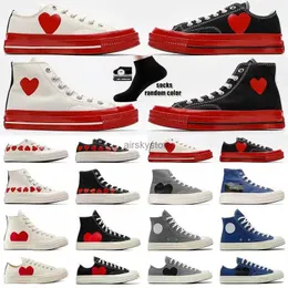 1970 Red Heart Conversity Shoes 1970s Big Eyes Play Chuck Multi Hearts 70S Hi Skate 플랫폼 신발 클래식 캔버스 남성 스케이트 보드 스니커즈