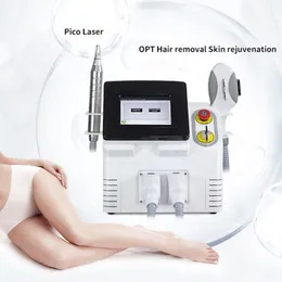 2 IN 1Hot Sale Portable Opt Ipl Laser Hair Removal Machine Laser Tattoo Removal Machine Rf Skin Rejuvenation Face Whitening Equipment Pigment Removal Pore Remover